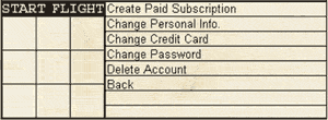 Aces High account admin menu screen options