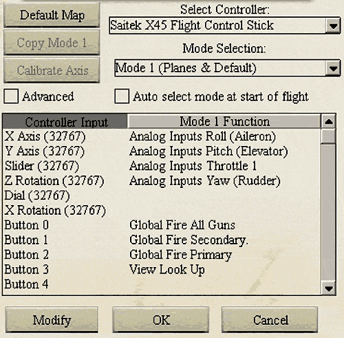 Joystick and Mouse mapping controls for Aces High