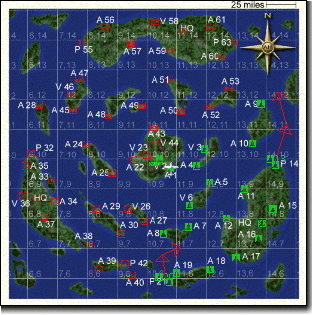 Map view of Aces High WW2 flight simulator